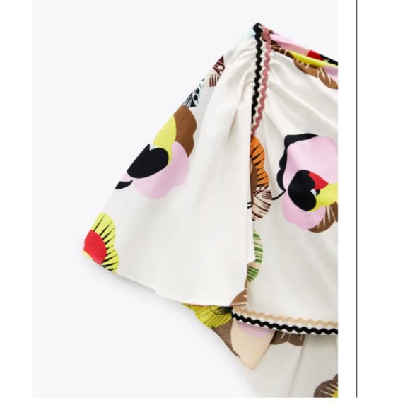 NWT ZARA PRINTED ASYMMETRICAL TOP - Picture 4 of 8